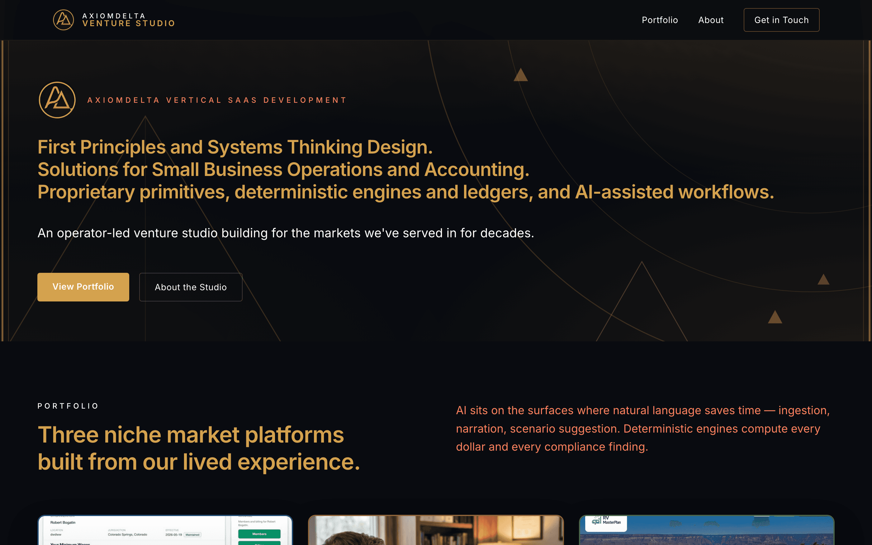 AxiomDelta.ai homepage