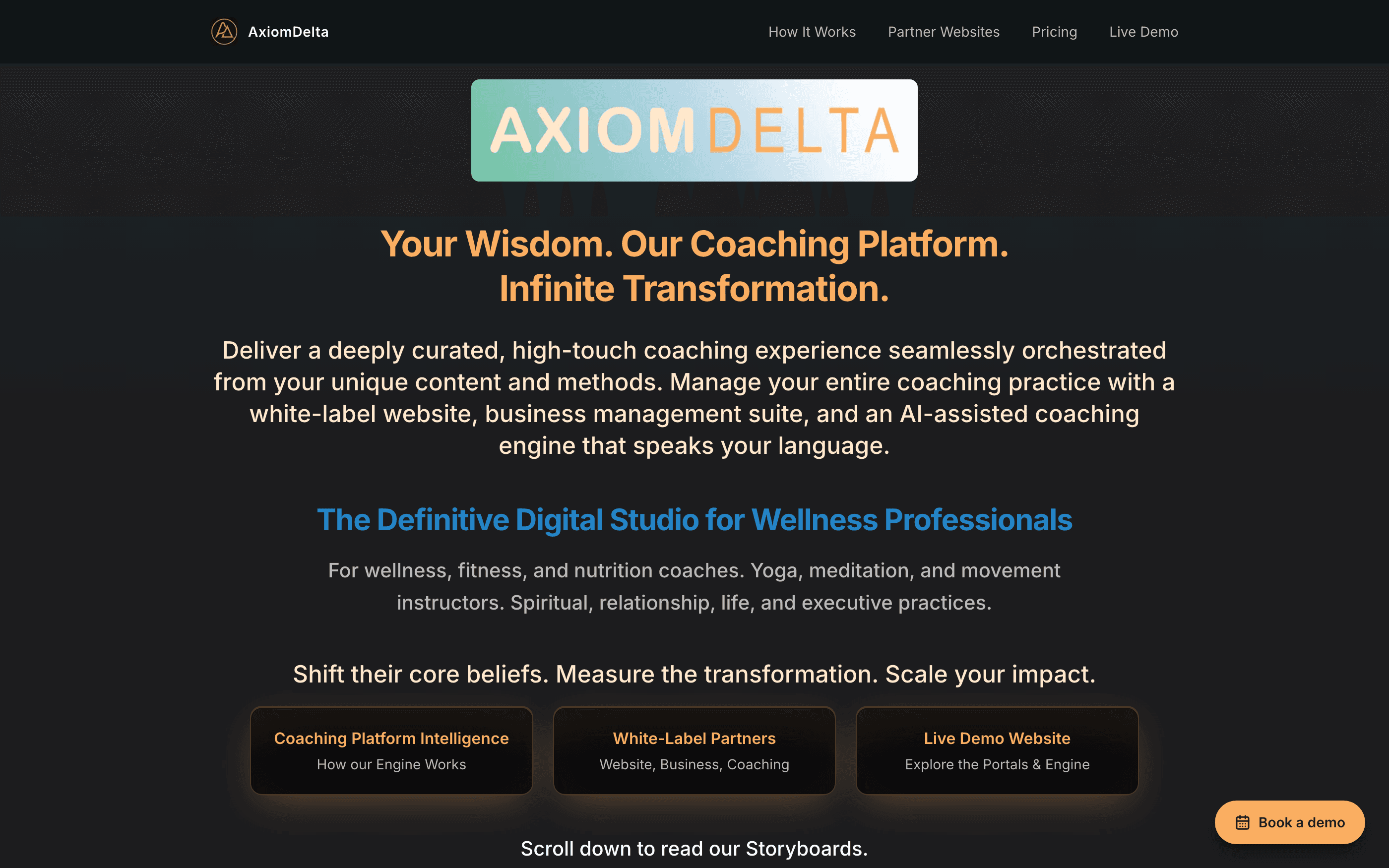 AxiomDelta.coach homepage